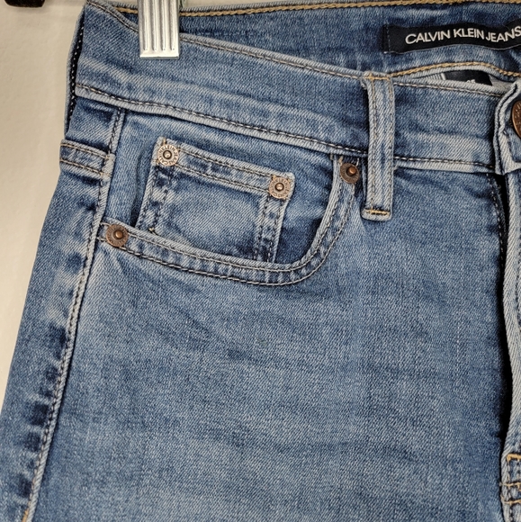 Calvin Klein Jeans Pants Short Crop Size 25 Blue Womens Denim High Rise Straight - Picture 5 of 9